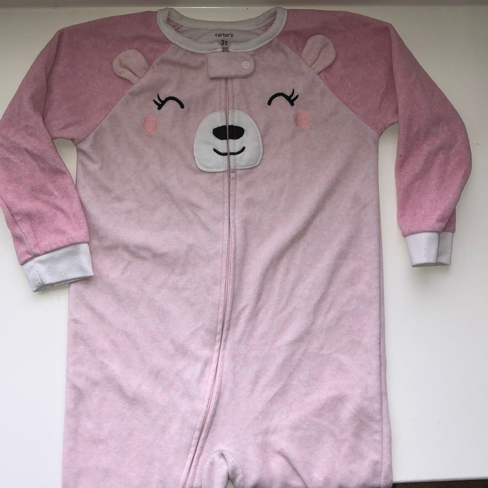 3T Pink Fleece Onesie Pajamas